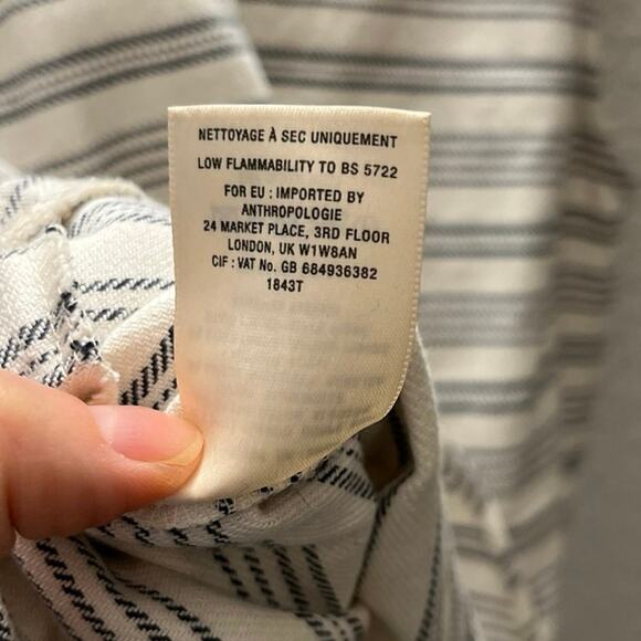 Anthropologie Paper Crown Bellevue Peplum Tank | Striped V-Neck Summer Top XS - Picture 8 of 8